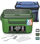 Omboos Cordless Electric Heated Lunch Box, XL 6.3Cups 20000mAh Rechargeable Food Warmer Lunch Box...