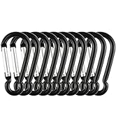 SWATOM Aluminum Carabiner Clip 1.6/1.9/2.3/2.7/3.1 Inches Spring Snap Hook Keyring Carabiners Key...