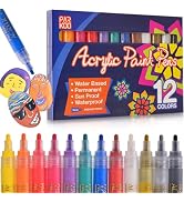 ParKoo 12-Color Acrylic Paint Pens Set | Vibrant, Non-Toxic Paint Markers for Artists, Students &...