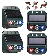 Solar Predator Lights 4 Pack, Nocturnal Animal Repeller for Chicken Coop | Solar-Powered Nighttim...