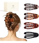 Amlaidu Large Flat Hair Claw Clips for Thick Medium Thin Hair for Women, French Duckbill Hairclip...