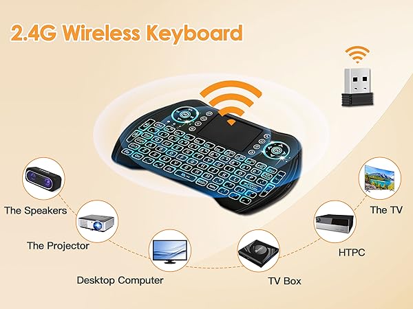 2.4G wireless backlit keyboard and mouse support a variety of system devices