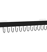 HOMEBROS Belt Hanger Wall Mount, Adhesive Wooden Closet Belt Organizer with 24 Metal Hooks, 2 Ins...