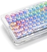 OHY XVX Macaron Balloon Pastel Gradient Transparent Keycaps, MOA Profile 125 Keys PC Shine-Throug...