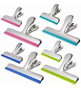 HOUSE AGAIN 8 Pack Stainless Steel Chip Bag Clips Covered with Silicone - NO More Sharp Edges - C...
