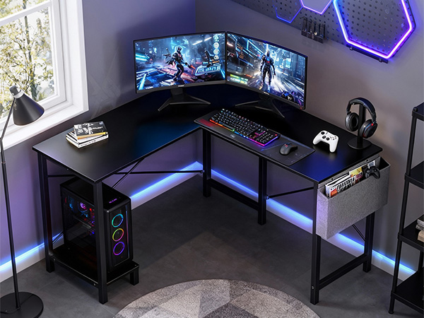 computer desk black l shaped desk