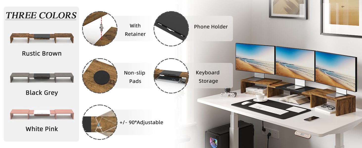 WESTREE Triple Dual Monitor Stand Riser