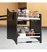 Pull Down Shelf, 22-35.8 Inch 2-Tier Organizer for Upper Cabinets - Fits 22-24 Inch Wide Upper Ca...
