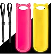 (Pack of 2) Pink + Yellow Silicone Protective Soft Cases Covers for RC280 TCL ROKU TV Remote Cont...