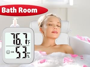 digital hygrometer thermometer for bathroom, living room