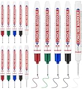 15 Pcs Long Nib Marker, 20 mm Long Head Deep Hole Marker Pens, Fine Nose Tip Deep Reach Permanent...