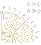 100 Christmas Snowflake Cocktail Picks, 6 Kind of Fancy Christmas Toothpicks for Appetizers, 4.7 ...