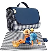 PUPOPIK Picnic Beach Blanket, Picnic Mat 80x57in Waterproof Foldable, Family Mat, Portable Large ...