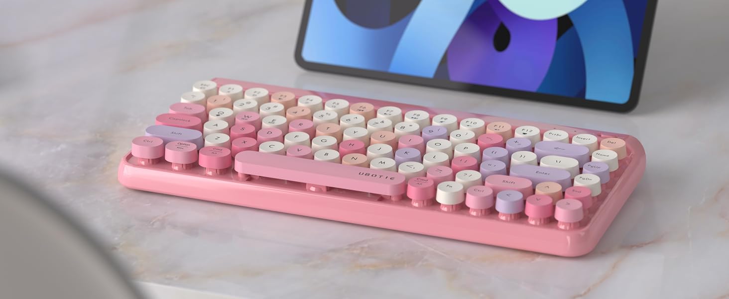 bluetooth wireless keyboard pink