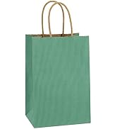 BagDream Kraft Paper Bags 100Pcs 5.25x3.75x8 Inches Small Paper Gift Bags with Handles Bulk Party...