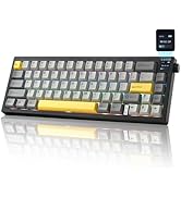 MIKIBY AJAZZ AK650 Wireless Mechanical Keyboard with Smart Display & Knob, BT/2.4G/USB-C, Hot Swa...