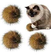 Simulated Rabbit Fur Ball Cat Toy, Soft Fluffy Cat Toy Ball, Furry Catnip Toy Ball Pet Exercise B...
