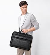 Shrrie Leather Laptop Bag Fits 17 to 17.3 Inch for Men and Women,Vintage Business Briefcase Lapto...