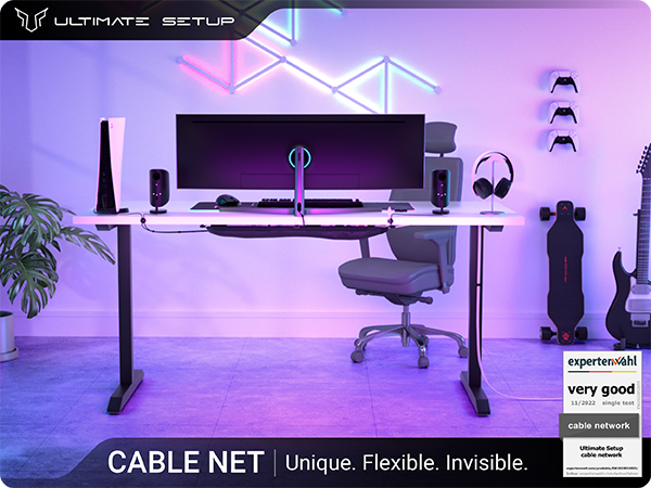 Cable management net under desk