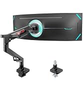 ARES WING Premium Monitor Arm, Ultrawide Monitor Stand up to 57” and 66 Lbs, Gas Sprinq Monitor M...