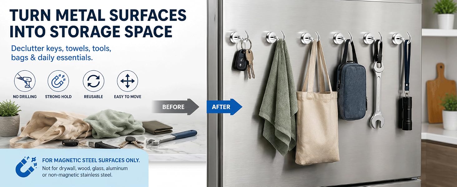 Neosmuk magnetic hooks silver