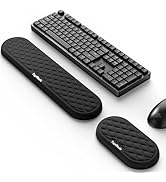 TopMade Upgraded Wider Wrist Rest Set, Soft Memory Foam Keyboard Hand Rest Pad, Computer Ergonomi...