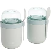 Tasty Travel Snack Cups with Spoons, On-The-Go Snacking, Divided Compartments, Great for Nuts, Ce...