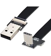 chenyang USB C Flat Cable USB 2.0 Male to USB C Male 90 Degree UP Angled Ribbon Flex Extension Ca...