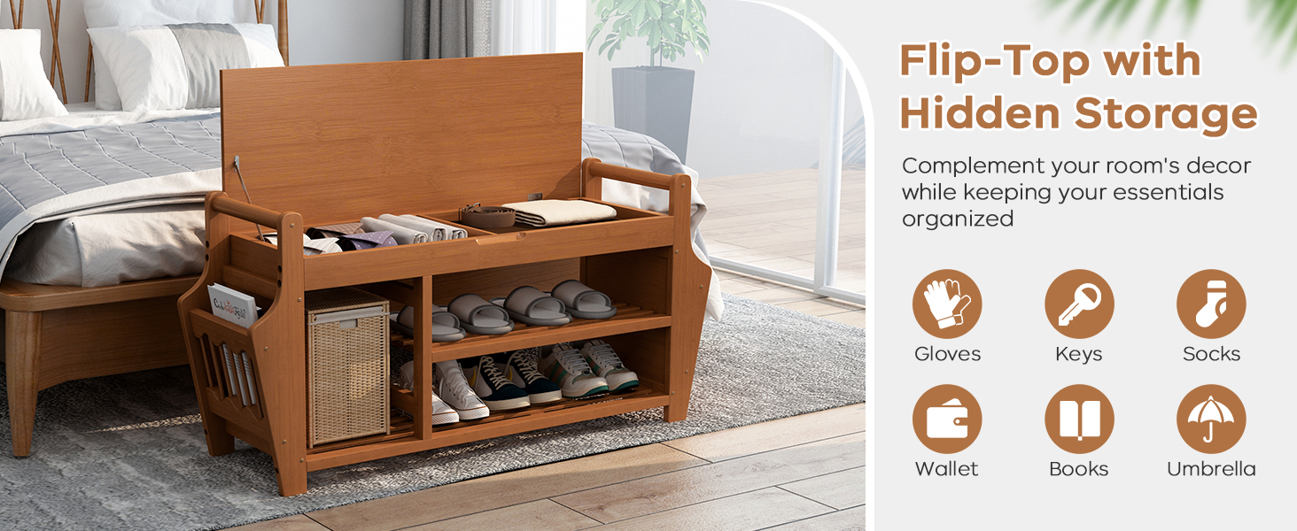 Shoe Rack Organizer with Cushion