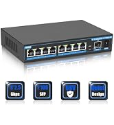 TEROW 2.5G Ethernet Switch, Unmanaged 9-Port POE Switch, 8 x 2.5G Base-T & 1 x 10G SFP, Multi-Spe...
