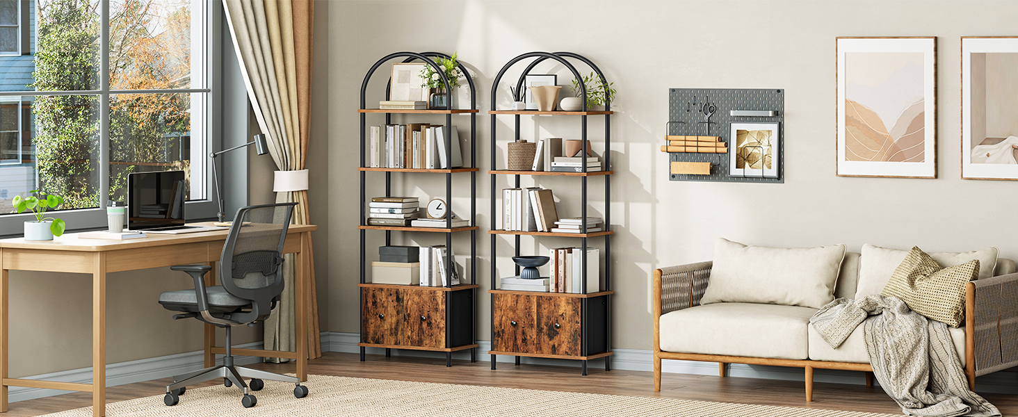 arched bookcase tall standing bookshelf arched 5 Tier Bookshelf 5 Tier Arched Bookcase