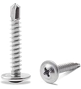 JEGONFRI (150pcs) #8 x 1" 410 Stainless Steel Self Tapping Screws for Metal Plastic & Wood, Phili...