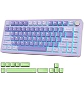 Fogruaden M75 RGB Hot-Swappable 75% Percent Wireless Mechanical Gaming Keyboard with Knob&Sound-A...