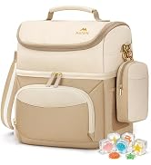 MATEIN HER Double Decker Lunch Bag with Ice Pack, Large Insulated Lunchbox | Fits 40 oz Tumbler, ...