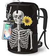 DRYSAFE Waterproof Dry Bag Heavy Duty Marine Dry Bags for Kayaking Hiking Skull Sunflower Black B...