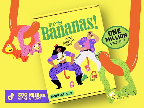 It's Bananas Monkey Tail Game - Family party game board game for bachelorette holiday drinking fun
