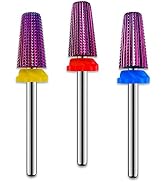 3Pcs Carbide 5 in 1 Nail Drill Bit Set- Two Way Rotate Use for Both Left and Right Handed- XF, F,...