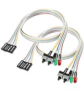 Electop 2 Pack ATX Power Supply Switch Cable ,27 inch LED Light HDD Cable for PC Computer Motherb...