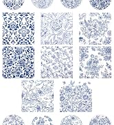 Decoupage Napkins Blue Assorted Vintage Floral Paper Napkins Chinoiserie Flower Luncheon Napkins