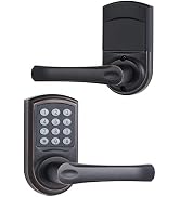 GITRANG Keyless Door Lock Digital Keypad Door Lever Lock, Oil Rubbed Bronze Code Electronic Keypa