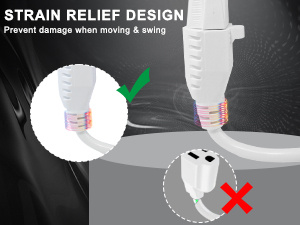 White Outdoor Extension Cord - SJTW 16AWG Weatherproof Grounded 3Prong Extension Cord