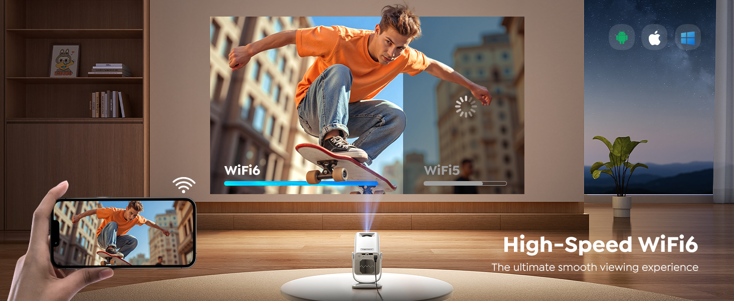 smart projector with wifi and bluetooth