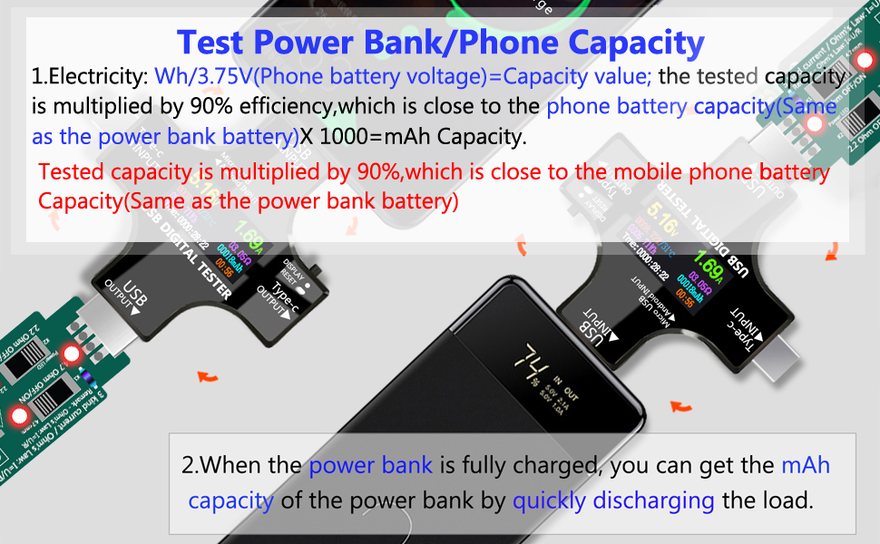 Tester Power Bank/Phone Capacity