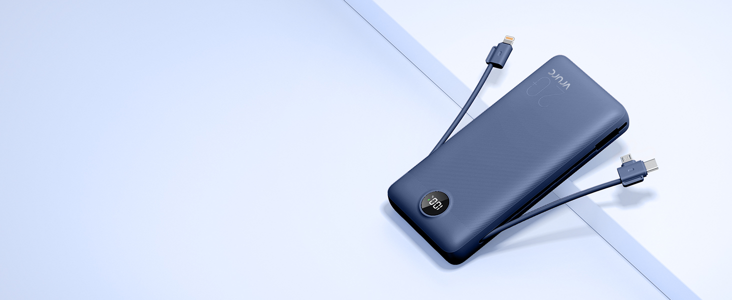 20000mah power bank with cables