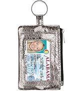 KAMO Zip ID Case, Slim Coin Purse Wallet Change Pouch with Key Ring Mini Change Wallet Keychain P...