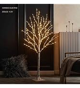 LITBLOOM Lighted Birch Twig Tree with Fairy Lights 4FT 200 LED Lights for Indoor Outdoor Home Hol...