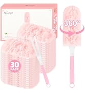 Duster Refills for Swiffer Duster, 30 Count Pink Duster Kit with Handle | 2 Sided 360° Heavy Duty...