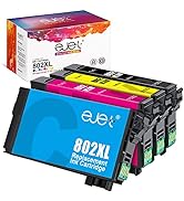 ejet 802XL Ink High Capacity Black & Color Cartridge Remanufactured Replacement for Epson 802 Ink...