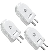 Extension Cord Replacement Male Power Plug, 2 Prong, 125V/10A, Non-Grounding, Ideal for Small App...