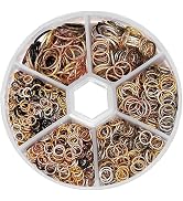 970 PCS Metal Jump Rings Small Crafts Jump Jewelry Connectors Assorted Size Connector Open O for ...